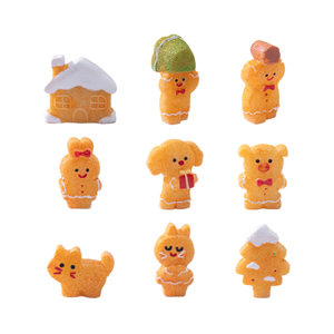 Pain d'épice Homme Porter Xmas Animaux Cochon <span class=keywords><strong>Chien</strong></span> Lapin Ours <span class=keywords><strong>chat</strong></span> Arbre Maison Décoratif Vacances Noël Décor Miniature Résine Figure - Product Image 1