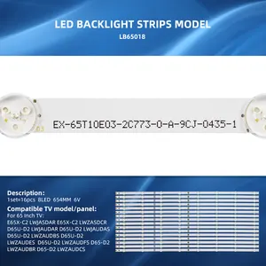 Luces LED TV LB65018 Großhandels preis 55 Zoll TV Hintergrund beleuchtung LED-Streifen E65X-C2 LWJASDAR E65X-C2 LWZASDCR D65U-D2 LWJAUDAR D65U-D2 L