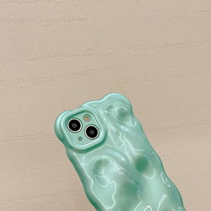 Custodia morbida in TPU con Glitter tinta unita Color caramella 3D Wave per <span class=keywords><strong>iPhone</strong></span> 11 12 13 <span class=keywords><strong>14</strong></span> Pro Max Summer Bling Water Ripple <span class=keywords><strong>Cover</strong></span> antiurto - Product Image 5