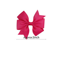 En Gros 40 Couleurs 3 Pouces Barrettes à Cheveux Couleur Unie Ruban Gros-Grain Nœuds Épingles Colorés Éventail pour Bébé Filles