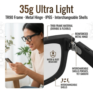 Lentes Inteligentes con IA, Cámara de 8MP, Grabación de Video 1080P, Lentes de Sol Bluetooth, Auriculares Digitales <span class=keywords><strong>VR</strong></span> AR con Cancelación de Ruido - Product Image 5