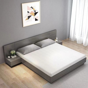 เตียงแพลตฟอร์มเตียงขนาดควีนไซส์แบบกำหนดเองชุดที่นอนทำจากไม้และเตียงนอนพร้อมหัวเตียงสำหรับห้องนอนโรงแรม - Product Image 1