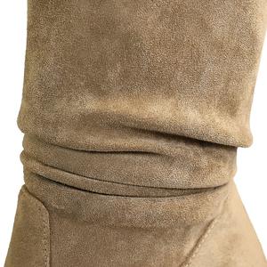 Stivali singoli in pelle scamosciata 2738 da donna per tutte le stagioni Maillard a punta media con Design plissettato a tinta unita stivali elasticizzati invernali - Product Image 6