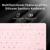 Clavier rose en silicone silencieux à 78 touches, étanche, trois modes, résistant aux déversements, USB Type-C, sans rétroéclairage, compatible avec tous les pads