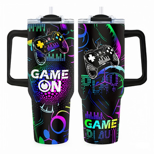 40oz tumbler <b>with</b> handle Creative 3D printing <b>with</b> <b>straw</b> bpa-free double-wall 40oz stainless steel tumbler - Product Image 6