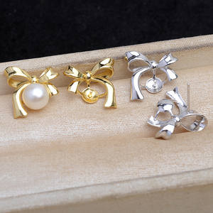 Base de Plata 925 para Pendientes, Accesorio de Joyería con Perlas DIY, 3mm, Semi-Acabado, JG5892, para Crear tus Propios Pendientes - Product Image 1