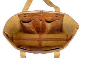 Sac fourre-tout de bureau en cuir véritable vert vintage fait à la main pour femmes sac fourre-tout à bandoulière portable pour femmes - Product Image 6