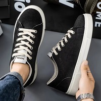 Chaussures de sport basses en toile pour hommes de haute qualité, respirantes, antidérapantes, avec semelle en caoutchouc confortable et amortie, pour un usage quotidien décontracté