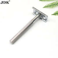 Rasoir de sécurité à double tranchant, tête en alliage d'aluminium CNC, manche en acier inoxydable 304, peigne fermé, rasage humide de précision, rasoir de toilettage pour hommes