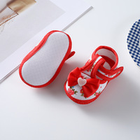 Nouvelles chaussures de princesse pour filles, motif dessin animé, 0-1 an, avec nœud mignon, respirantes, antidérapantes, semelle souple et semelle extérieure composite pour bébé