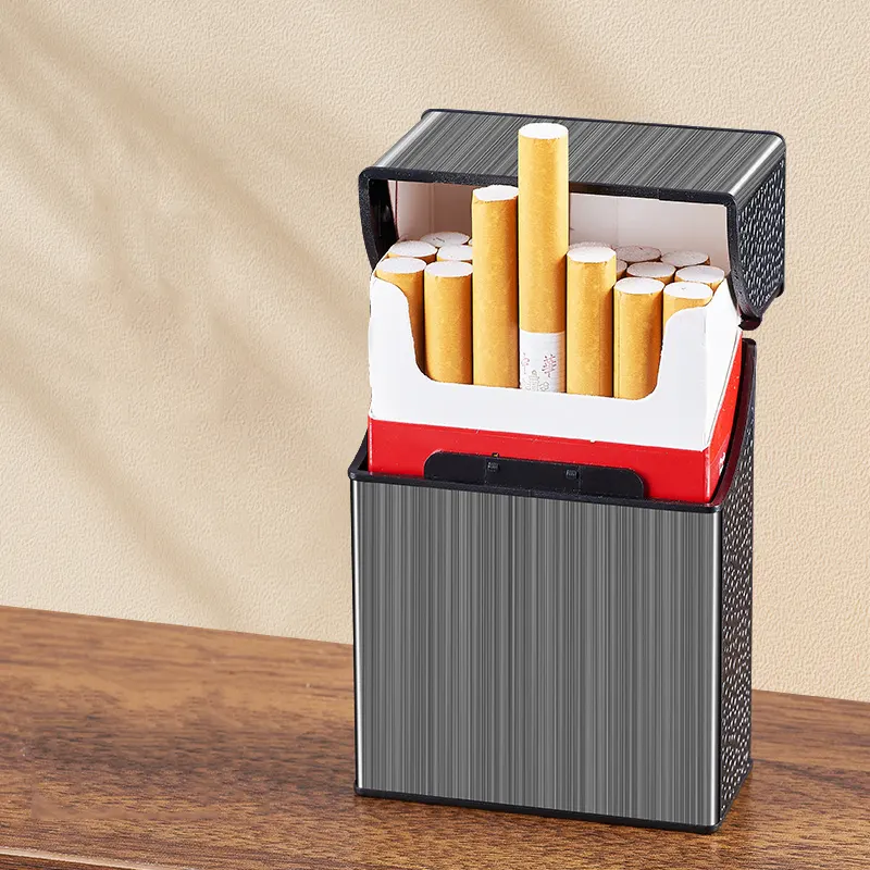 Estuche de cigarrillos portátil creativo con personalidad para hombres, 20 piezas, estuche protector antihumedad antipresión para cigarrillos