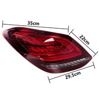 Feux arrière HETOP W205 2015-2018 Classe C LED Rouge Mise à niveau Feux arrière Frein Marche arrière Feux arrière modifiés Clignotants dynamiques pour Benz