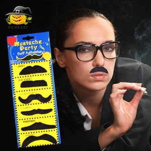 Ensemble de 6 barbes noires réutilisables pour Halloween et carnaval, accessoires de fête costumée - Product Image 1
