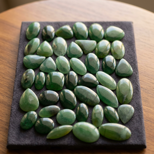 MAHNAJ GEMS Jade vert non traité, cabochons ovales en pierres précieuses brutes, vente en gros pour bagues et pendentifs - Product Image 3