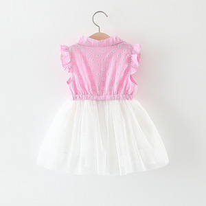 Robes de fête indiennes fantaisie pour enfants, avec col à revers et jupe blanche en dentelle rose, pour filles, disponibles en ligne auprès d'un fournisseur chinois - Product Image 2