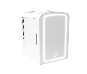 Mini-réfrigérateur 5L avec système de refroidissement thermoélectrique et miroir de maquillage LED à 3 niveaux avec éclairage verrouillable, alimentation AC/DC, 18x25x26,5 cm - Product Image 6