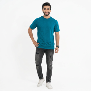 T-shirts basiques unis pour hommes, toutes les couleurs disponibles, couleur unie, logo personnalisé, vêtements en gros, unisexe-adulte, t-shirt tri-mélange - Product Image 1