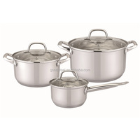 Set panci masak dapur Inox klasik, 9 buah panci panas terisolasi, peralatan masak Casserole, pegangan lasan, Set panci memasak dapur berkelanjutan