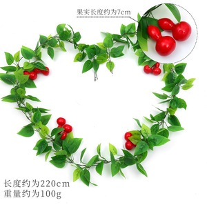 Enredaderas de Frutas Artificiales con Tomates Rojos y Uvas, Hojas Verdes de Plástico para Techos de Restaurantes y Ductos de Aire Acondicionado - Product Image 6