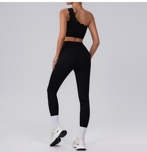 Custom Logo LULU GYM Solid Plus Size High Waist Activewear Sexy Wear Women Sport Bra Yoga Leggings Pants <b>2</b>-<b>Piece</b> <b>Set</b> - Product Image 6