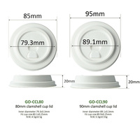 Couvercle de tasse à café compostable Flip Tab en bagasse jetable pour tasses à café en papier avec couvercles, pour boissons à emporter 6oz-20oz