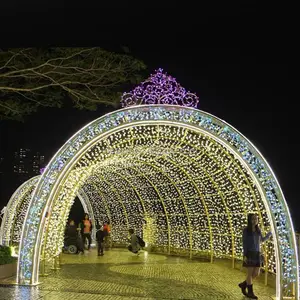 Outdoor LED trail von Weihnachten lichter tunnel spaziergang skulptur für kommerziellen Weihnachten beleuchtung festival dekorationen