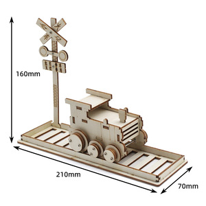 Wooden <b>Train</b> Track Model <b>Kit</b> For Kids 4-6Y DIY Science Education Toy Assembly Project - Product Image 4