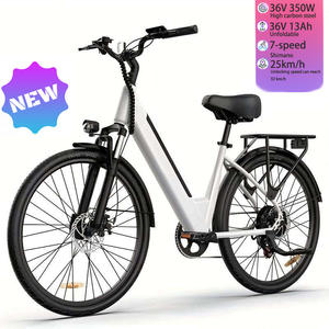 Cheap 26 Inch 350W Rear Hub <strong>Motor</strong> Electronic <strong>Girl</strong> Woman Step Through Electric City Bicycle with NFC USA Eu Warehouse - Product Image 1