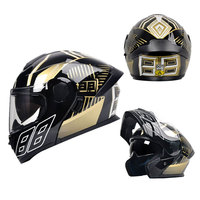 Casques de moto à visière rabattable de sécurité, visière double, casque intégral, compatibilité toutes saisons, vente en gros d'usine, casque modulaire, scooter