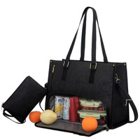 Sac Isotherme Fourre-tout 2025 pour Déjeuner, Sac de Travail pour Ordinateur Portable 15.6 17 Pouces, Matériau PU, Sac Quotidien Femme pour Bureau Voyage Camping et Mode de Vie
