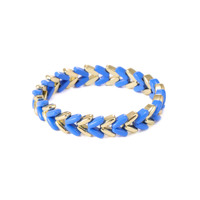 Bracelet élastique en forme de flèche arc-en-ciel émaillé Tila Tile extensible Colorblock pour cadeaux de couple unisexe