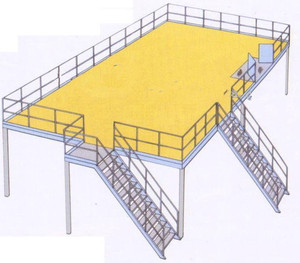 Plateforme de mezzanine en acier pour entrepôt, système de poteaux et poutres en acier durable, adapté à l'industrie - Product Image 1