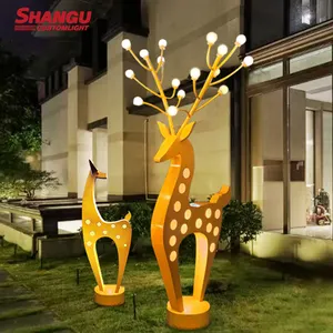 Özelleştirmek bahçe lamba noel LED 3D geyik Motif ışık kutusu alçak gerilim hayvanlar peyzaj ışıkları