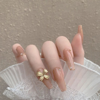 Prensa de fabricante de almendras de ataúd francés de lujo acrílico en las uñas con embalaje y pegamento Venta al por mayor Prensa de alta calidad en las uñas