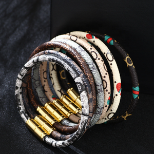 Prodotti alla moda nuovi arrivi bracciale in pelle di corda colorata fatta a mano con chiusura magnetica per le donne - Product Image 1