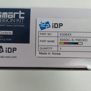 Genuino IDP 650643 cinta de color ymcko 250 impresiones para Smart 30 s y 50 s máquina impresora de tarjetas