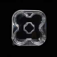 Barquette en plastique PET transparente de forme rectangulaire, marque TIANCHOU, pour l'emballage d'aliments, de gâteaux, de bonbons et de chocolat