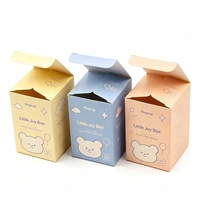 Boîte en papier pliable personnalisée avec un adorable ours de dessin animé, couleur macaron, impression intérieure, boîte d'emballage cadeau pour bébé, jouets pour enfants, produits de soins pour nourrissons