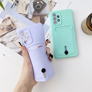 Custodia Morbida in Silicone con Slot Porta Carte Colore Caramella per <span class=keywords><strong>Samsung</strong></span> <span class=keywords><strong>Galaxy</strong></span> <span class=keywords><strong>A32</strong></span> A52 A72 A82 A51 A71, <span class=keywords><strong>Cover</strong></span> Morbida a Portafoglio - Product Image 3