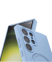 360 °   Étui de téléphone en silicone avec support magnétique pour Samsung Galaxy S25 Edge S24 Plus S23 Ultra pour support magnétique, housse de protection Funda