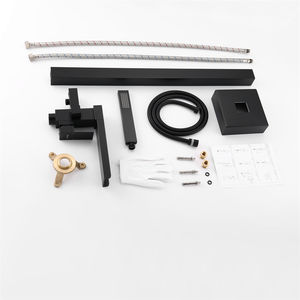 Robinet <span class=keywords><strong>de</strong></span> baignoire moderne sur pied UPC, monocommande, cartouche céramique, finition noire, eau chaude et froide, en laiton massif, pour <span class=keywords><strong>douche</strong></span> - Product Image 6