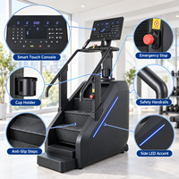 K-FIT GSK8 Simulateur d'escalade commercial avec grand écran tactile, application Bluetooth, chargement sans fil, 180 kg, pour salle de sport à domicile