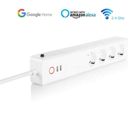 Multiprise Intelligente WiFi Tuya avec 4 Prises Secteur et 2 Ports USB-A, Parafoudre Smart WiFi pour Prises Intelligentes UK AU US EU