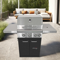 Barbecue à gaz moderne pour l'extérieur, grill cypriote, rôtissoire, brochettes de kebab avec grille automatique en acier inoxydable
