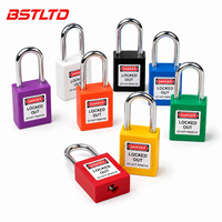 Cadenas de sécurité LOTO multicolore personnalisé OEM, durable, avec anse en acier haute résistance de 38 mm, étiquette d'avertissement et déverrouillage par clé