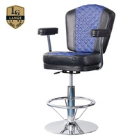 Chaise de jeu de casino réglable à base dorée avec dossier confortable pour les croupiers VIP et les joueurs aux tables de Baccarat Mahjong