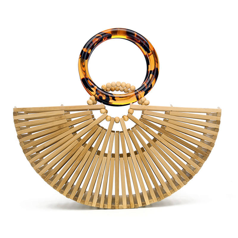 Wholesale Bamboo Woven Ladies Handle Bags Summer Beach Bag