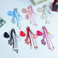 TOLKA Colgante Personalizable de PU con Corazón y Pony Estilo Nacional para Teléfono, Bolso o Llavero DIY