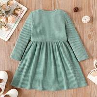 Robe côtelée en bambou biologique pour bébé fille Robe à manches longues pour enfants fille Vêtements pour enfants fille