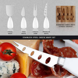Kits de plateaux de service à fromage personnalisés, grand plateau à charcuterie en bois <span class=keywords><strong>d</strong></span>'acacia, ensemble de couteaux avec tiroir pour la cuisine et les fêtes - Product Image 4